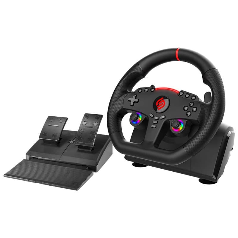 Subsonic  Volant Superdrive 270 GT - Volant de Course LED double sticks, rotation 270°, avec pédales et palettes au volant. Pour Switch 2 / Switch,