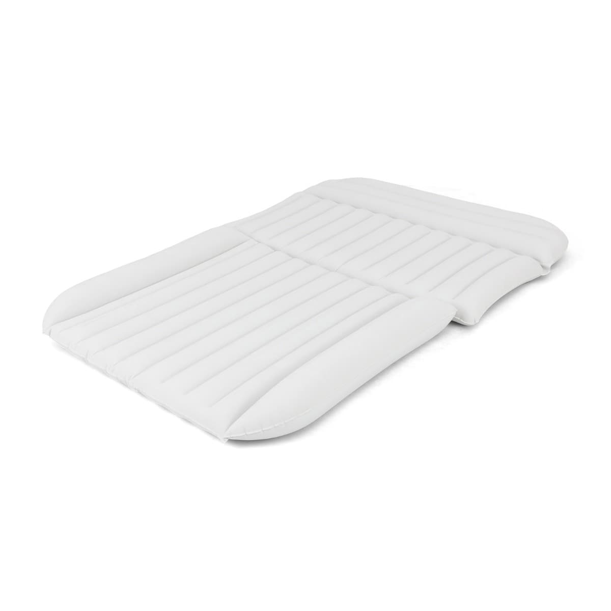 CostwayMatelas Gonflable Suv pour Camping en Voiture Lit de Voyage Épais avec Pompe à Air Flocage Double Face et Sac de Transport Blanc