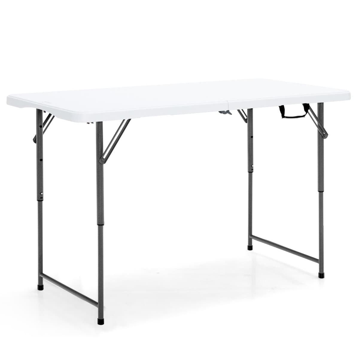 CostwayTable Pliante Table de Pique-nique avec 3 Hauteurs Réglables Table de Salle à Manger Portable pour Camping Fête