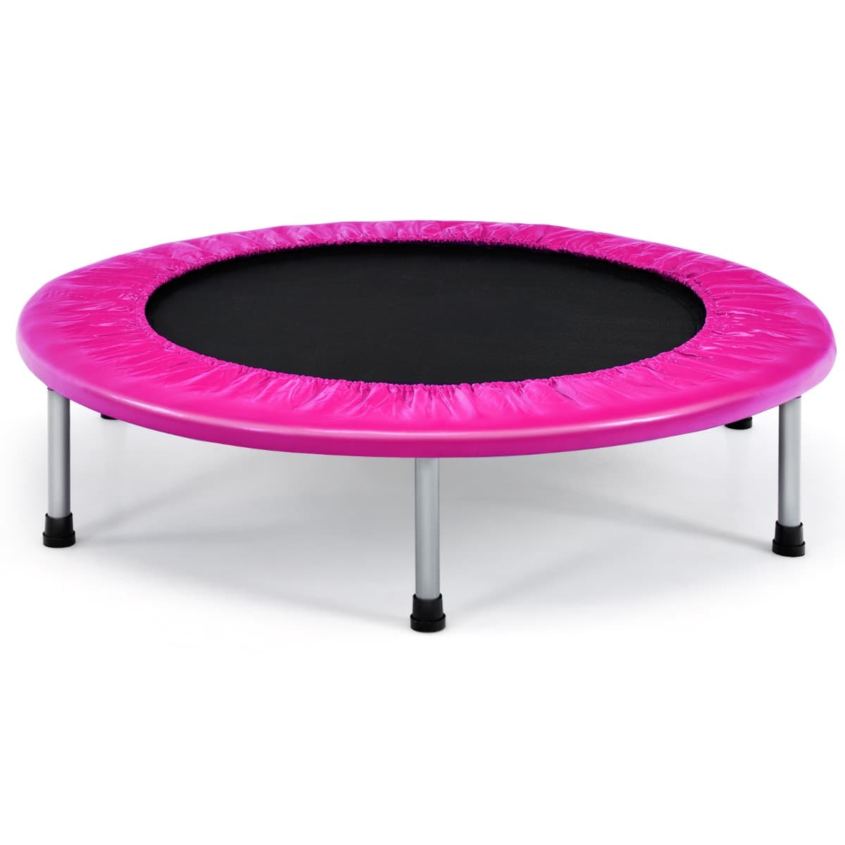 CostwayTrampoline de Fitness Pliable Ø95,5CM pour Intérieur et Extérieur pour Adultes et Enfants Charge Max 150KG Rose