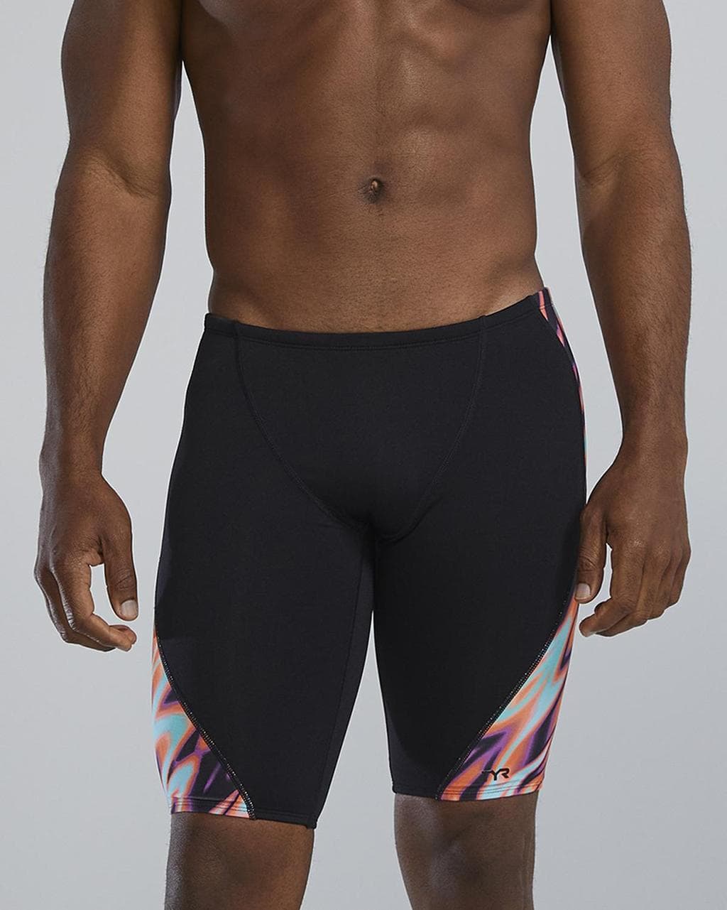 Maillot de bain TYR Durafast Elite Disarray Jammer noir orange lilas - 32